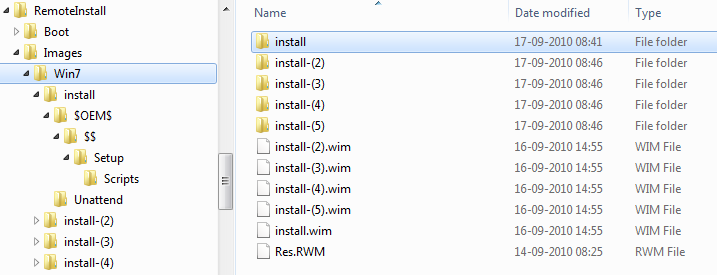 Win7 unattended install images folder