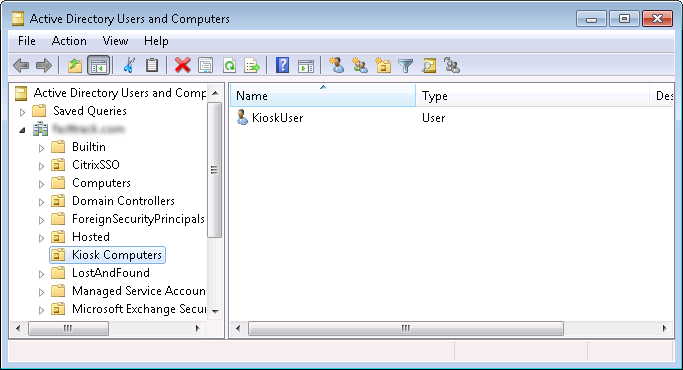 New OU for kiosk computers