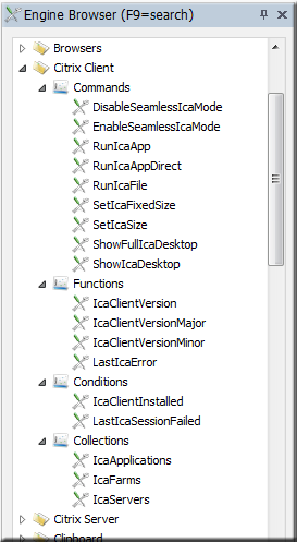 Citrix Reciever client menu