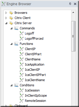 Citrix XenApp Server menu