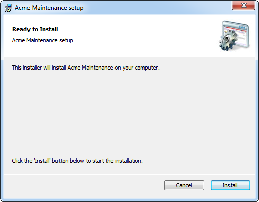 Windows Installer interface