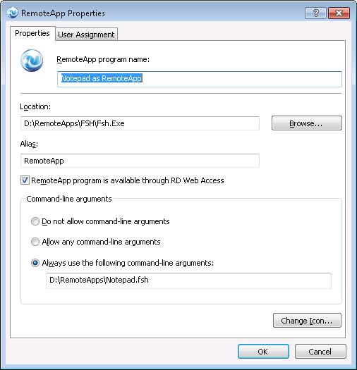 Notepad as RemoteApp
