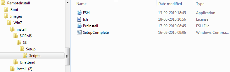 Windows 7 automation scripts folder